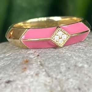 Jude Francis 18 karat gold enamel diamond ring